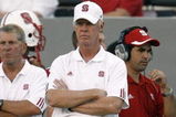 RALEIGH, NC - SEPTEMBER 29: Head coach Tom O'Brien of the North Carolina State Wolfpack looks on from the sidelines during the second half against the Louisville Cardinals at Carter-Finley Stadium September 29, 2007 in Raleigh, North Carolina. Louisville defeated North Carolina State 29-10. (Photo by Kevin C. Cox/Getty Images) 