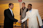 LOS ANGELES, CA - JULY 15:  (L-R) Olympic gold medalist swimmer Michael Phelps NBA player Blake Griffin and NFL player Michael Crabtree arrive at the 2009 ESPY Awards held at Nokia Theatre LA Live on July 15, 2009 in Los Angeles, California. The 17th annual ESPYs will air on Sunday, July 19 at 9PM ET on ESPN.  (Photo by Kevork Djansezian/Getty Images for ESPY)