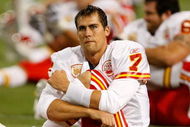 MINNEAPOLIS, MN - AUGUST 21: Quarterback Matt Cassell #7 of the Kansas City Chiefs stretches against the Minnesota Vikings at Hubert H. Humphrey Metrodome on August 21, 2009 in Minneapolis, Minnesota. The Vikings defeated the Chiefs 17-13. (Photo by Scott Boehm/Getty Images)