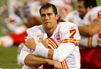 MINNEAPOLIS, MN - AUGUST 21: Quarterback Matt Cassell #7 of the Kansas City Chiefs stretches against the Minnesota Vikings at Hubert H. Humphrey Metrodome on August 21, 2009 in Minneapolis, Minnesota. The Vikings defeated the Chiefs 17-13. (Photo by Scott Boehm/Getty Images)