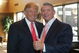 GREEN BAY, WI - JUNE 22:  Vince McMahon (L) and Donald Trump attend a press conference about the WWE at the Austin Straubel International Airport on June 22, 2009 in Green Bay, Wisconsin.  (Photo by Mark A. Wallenfang/Getty Images)