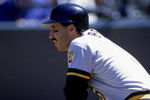 1990:  Sid Bream #5 of the Pittsburgh Pirates looks on as he waits to bat on the on deck circle during a 1990 MLB season game.  (Photo by Otto Greule Jr/Getty Images)