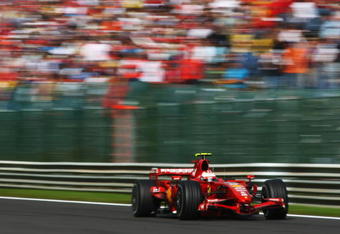 SPA FRANCORCHAMPS, BELGIUM - SEPTEMBER 16:  Kimi Raikkonen of Finland and Ferrari drives on his way to winning the Belgian Formula One Grand Prix at the Circuit of Spa Francorchamps on September 16, 2007 in Spa Francorchamps, Belgium.  (Photo by Clive Mason/Getty Images)