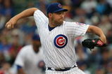 CHICAGO - JULY 8:  Aaron Heilman #47 of the Chicago Cubs pitches against the Atlanta Braves during the game on July 8, 2009 at Wrigley Field in Chicago, Illinois. (Photo by Jonathan Daniel/Getty Images) 
