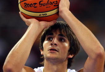 BEIJING - AUGUST 10:  Ricky Rubio #6 of Spain shoots a free throw while taking on Greece during the day 2 preliminary game at the Beijing 2008 Olympic Games in the Beijing Olympic Basketball Gymnasium on August 10, 2008 in Beijing, China.  (Photo by Phil Walter/Getty Images)