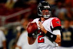ST. LOUIS, MO - AUGUST 21: Quarterback Matt Ryan #2 of the Atlanta Falcons drops back to pass against the St. Louis Rams during the preseason game at the Edward Jones Dome on August 21, 2009 in St. Louis, Missouri. (Photo by Dilip Vishwanat/Getty Images)