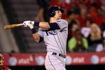 ANAHEIM, CA - AUGUST 11:  Ben Zobrist  #18 of the Tampa Bay Raysbats against the Los Angeles Angels of Anaheimon August 11, 2009 at Angel Stadium in Anaheim, California.  (Photo by Stephen Dunn/Getty Images)