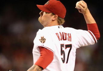 PHOENIX - MAY 08:  Relief pitcher Jon Rauch #57 of the Arizona Diamondbacks pitches against the Washington Nationals during the game at Chase Field on May 8, 2009 in Phoenix, Arizona.  The Nationals defeated the Diamondbacks 5-4.  (Photo by Christian Petersen/Getty Images)