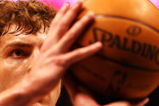 EAST RUTHERFORD, NJ - JANUARY 16:  David Lee #42 of the New York Knicks shoots a foul shot  against The New Jersey Nets during their game on January 16, 2008 at the Izod Arena in East Rutherford, New Jersey.  Photo By Al Bello/Getty Images.  NOTE TO USER: User expressly acknowledges and agrees that, by downloading and/or using this Photograph, user is consenting to the terms and conditions of the Getty Images License Agreement.  (Photo by Al Bello/Getty Images)