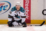 ANAHEIM, CA - APRIL 21:  Patrick Marleau #12 of the San Jose Sharks warms up against the Anaheim Ducks during Game Three of the Western Conference Quarterfinal Round of the 2009 Stanley Cup Playoffs at Honda Center on April 21, 2009 in Anaheim, California. (Photo by Harry How/Getty Images)