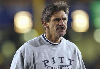 MORGANTOWN, WV - DECEMBER 1: Head coach Dave Wannstedt of the Pittsburgh Panthers watches his team during the game against the West Virginia Mountaineers at Milan Puskar Stadium on December 1, 2007 in Morgantown, West Virginia. (Photo by Kevin C. Cox/Getty Images) 