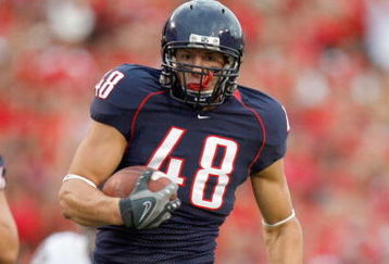 TUSCON - OCTOBER 4:  Rob Gronkowski #48 of the Arizona Wildcats carries the ball during the game against the Washington Huskies on October 4, 2008 at Arizona Stadium in Tucson, Arizona. (Photo by: Gregory Shamus/Getty Images)