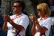 NEW YORK - SEPTEMBER 09:  Srdjan and Dijana Djokovic, the father and mother of Novak Djokovic of Serbia applaud as their son plays against Roger Federer of Switzerland during the Men's Singles Final on day fourteen of the 2007 U.S. Open in Arthur Ashe Stadium at the Billie Jean King National Tennis Center on September 9, 2007 in the Flushing neighborhood of the Queens borough of New York City.  (Photo by Clive Brunskill/Getty Images)
