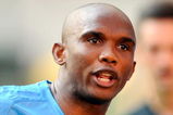 MILAN, ITALY - AUGUST 23:  Samuel Eto'o of Inter before the Serie A match between Inter and Bari at Giuseppe Meazza Stadium on August 23, 2009 in Milan, Italy.  (Photo by Claudio Villa/Getty Images)