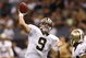 NEW ORLEANS - AUGUST 14:  Quarterback Drew Brees #9 of the New Orleans Saints throws a touchdown pass to tight end Jeremy Shockey (not pictured) during a preseason game against the Cincinnati Bengals on August 14, 2009 at the Superdome in New Orleans, Louisiana. (Photo by Chris Graythen/Getty Images)