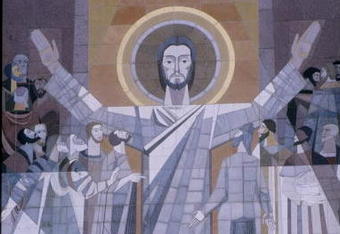 13 Aug 1997:   A view of Touchdown Jesus at newly renovated Notre Dame Stadium during Media Day in South Bend, Indiana. Mandatory Credit: Matthew Stockman  /Allsport