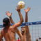 MANHATTAN BEACH, CA - JULY 18: Todd Rogers trys to hit a shot palst the block of Matt Fuerbringer at the AVP Crocs Manhattan Beach Open on July 18, 2009 in Manhattan Beach, California. Phil Dalhausser/Todd Rogers  defeated Matt Fuerbringer/Casey Jennings 21-23, 21-18, (Photo by Stephen Dunn/Getty Images)