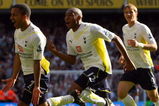 LONDON, ENGLAND - AUGUST 29:  Aaron Lennon of Tottenham Hotspur celebrates his goal during the Barclays Premier League match between Tottenham Hotspur and Birmingham City at White Hart Lane on August 29, 2009 in London, England.  (Photo by Clive Rose/Getty Images)