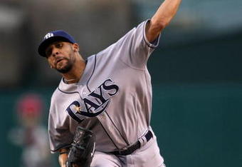 ANAHEIM, CA - AUGUST 11:  Pitcher David Price #14 of the Tampa Bay Rays throws a pitch against the Los Angeles Angels of Anaheim on August 11, 2009 at Angel Stadium in Anaheim, California.  (Photo by Stephen Dunn/Getty Images)