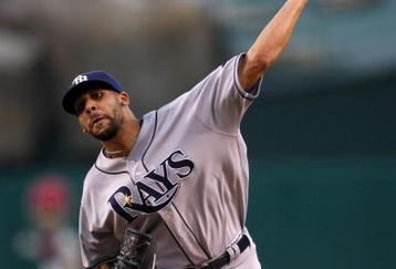 ANAHEIM, CA - AUGUST 11:  Pitcher David Price #14 of the Tampa Bay Rays throws a pitch against the Los Angeles Angels of Anaheim on August 11, 2009 at Angel Stadium in Anaheim, California.  (Photo by Stephen Dunn/Getty Images)