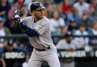 SEATTLE - AUGUST 15:  Derek Jeter #2 of the New York Yankees bats during the MLB game against the Seattle Mariners on August 15, 2009 at Safeco Field in Seattle, Washington.  The Yankees defeated the Mariners 5-2. (Photo by Otto Greule Jr/Getty Images)