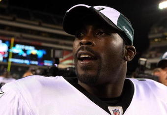 PHILADELPHIA - AUGUST 27: Michael Vick #7 of the Philadelphia Eagles looks on after the Eagles win over the Jacksonville Jaguars in the preseason game at Lincoln Financial Field on August 27, 2009 in Philadelphia, Pennsylvania. (Photo by Jim McIsaac/Getty Images) 