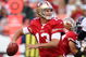 SAN FRANCISCO - AUGUST 14: Quarterback Shaun Hill #13 of the San Francisco 49ers passes against the Denver Broncos during the preseason game on August 14, 2009 at Candlestick Park in San Francisco, California. (Photo by Jed Jacobsohn/Getty Images)