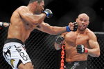 PORTLAND, OR - AUGUST 29:  UFC fighter Antonio Nogueira (L) battles UFC fighter Randy Couture (R) during their Heavyweight bout at UFC 102:  Couture vs. Nogueira at the Rose Garden Arena on August 29, 2009 in Portland, Oregon.  (Photo by Jon Kopaloff/Getty Images)