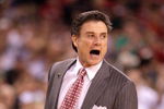 INDIANAPOLIS - MARCH 29:  Head coach Rick Pitino of the Louisville Cardinals coaches against the Michigan State Spartans during the fourth round of the NCAA Division I Men's Basketball Tournament at the Lucas Oil Stadium on March 29, 2009 in Indianapolis, Indiana.  (Photo by Andy Lyons/Getty Images)