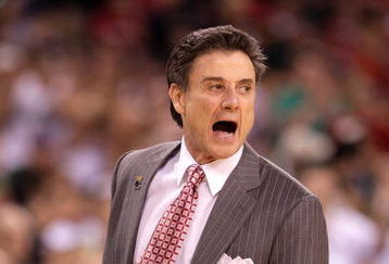 INDIANAPOLIS - MARCH 29:  Head coach Rick Pitino of the Louisville Cardinals coaches against the Michigan State Spartans during the fourth round of the NCAA Division I Men's Basketball Tournament at the Lucas Oil Stadium on March 29, 2009 in Indianapolis, Indiana.  (Photo by Andy Lyons/Getty Images)