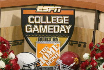 PASADENA, CA - JANUARY 1:  Detail view of the ESPN College Game Day set after the game between the Penn State Nittany Lions and the USC Trojans on January 1, 2009 at the Rose Bowl in Pasadena, California.  USC won 38-24.  (Photo by Jeff Golden/Getty Images)