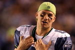 SAN DIEGO - AUGUST 15:  Quarterback Matt Hasselbeck #8 of the Seattle Seahawks on the sidelines during the game with the San Diego Chargers on August 15, 2009 at Qualcomm Stadium in San Diego, California.   The Seahawks won 20-17.  (Photo by Stephen Dunn/Getty Images)