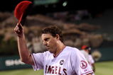 ANAHEIM, CA - JULY 24:  John Lackey #41 of the Los Angeles Angels of Anaheim tips his cap to the crowd after being relieved in the eighth inning against the Minnesota Twins on July 24, 2009 at Angel Stadium in Anaheim, California.  (Photo by Stephen Dunn/Getty Images)