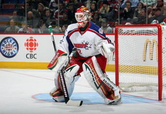 MONTREAL - JANUARY 25:  Goaltender Niklas Backstrom of the Western Conference All-Stars looks to make a save during the 2009 NHL All-Star game at the Bell Centre on January 25, 2009 in Montreal, Canada. (Photo by Dave Sandford/Getty Images)