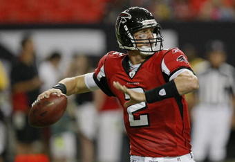 ATLANTA - AUGUST 29:  Quarterback Matt Ryan #2 of the Atlanta Falcons throws a pass during the game against the San Diego Chargers at the Georgia Dome on August 29, 2009 in Atlanta, Georgia.  (Photo by Mike Zarrilli/Getty Images)