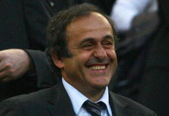 BARCELONA, SPAIN - APRIL 28: UEFA President Michel Platini smiles during the UEFA Champions League Semi Final First Leg match between Barcelona and Chelsea at the Nou Camp Stadium on April 28, 2009 in Barcelona, Spain.  (Photo by Alex Livesey/Getty Images)
