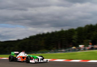 SPA FRANCORCHAMPS, BELGIUM - AUGUST 30:  Adrian Sutil of Germany and Force India drives during the Belgian Grand Prix at the Circuit of Spa Francorchamps on August 30, 2009 in Spa Francorchamps, Belgium.  (Photo by Clive Mason/Getty Images)