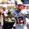 ANN ARBOR, MI - SEPTEMBER 06: Daniel Raudabaugh #12 of the Miami of Ohio Red Hawks gets ready to throw a pass while playing the Michigan Wolverines on September 6, 2008 at Michigan Stadium in Ann Arbor, Michigan. Michigan won the game 16-6.  (Photo by Gregory Shamus/Getty Images)