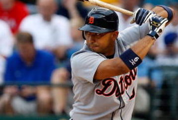 ARLINGTON, TX - JULY 27:  Designated hitter Carlos Guillen #9 of the Detroit Tigers on July 27, 2009 at Rangers Ballpark in Arlington, Texas.  (Photo by Ronald Martinez/Getty Images)