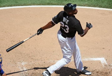 CHICAGO - JUNE 28: Jermaine Dye #23 of the Chicago White Sox follows through after hitting the ball against the Chicago Cubs on June 28, 2009 at U.S. Cellular Field in Chicago, Illinois. The White Sox defeated the Cubs 6-0. (Photo by Jonathan Daniel/Getty Images)