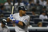 NEW YORK - AUGUST 10: Vernon Wells #10 of the Toronto Blue Jays bats against the New York Yankees during their game on August 10, 2009 at Yankee Stadium in the Bronx borough of New York City.  (Photo by Chris McGrath/Getty Images)