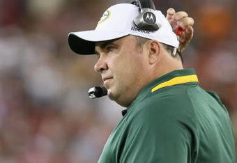 GLENDALE, AZ - AUGUST 28:  Head Coach Mike McCarthy of the Green Bay Packers watches from the sidelines during the game against the Arizona Cardinals at the University of Phoenix Stadium on August 28, 2009 in Glendale, Arizona. The Packers defeated the Cardinals 44-37. (Photo by Christian Petersen/Getty Images)