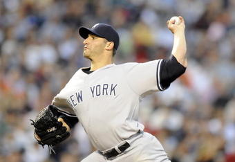 BALTIMORE - AUGUST 31:  Andy Pettitte #46 of the New York Yankees pitches against the Baltimore Orioles on August 31, 2009 at Camden Yards in Baltimore, Maryland.  (Photo by Greg Fiume/Getty Images)