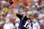 LANDOVER, MD - AUGUST 28:  Tom Brady #12 of the New England Patriots throws a pass in a preseason game against the Washington Redskins at FedExField on August 28, 2009 in Landover, Maryland.  (Photo by Greg Fiume/Getty Images)