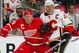 DETROIT - OCTOBER 10:  Niklas Lidstrom #5 of the Detroit Red Wings holds up Jarome Iginla #12 of the Calgary Flames in a game on October 10, 2007 at the Joe Louis Arena in Detroit, Michigan. The Red Wings defeated the Flames 4-2. (Photo by Claus Andersen/Getty Images)  