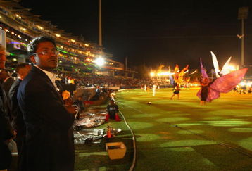 CAPE TOWN, SOUTH AFRICA - APRIL 18:  IPL Commissioner Lalit Modi watches the opening ceremony during the IPL T20 match between Rajasthan Royals and Royal Challengers Bangalore at Newlands Cricket Ground on April 18, 2009 in Cape Town, South Africa.  (Photo by Tom Shaw/Getty Images)