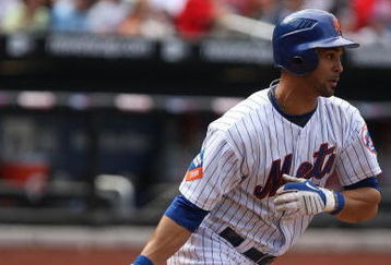 NEW YORK - AUGUST 23:  Angel Pagan #16 of the New York Mets gets a hit against the Philadelphia Phillies during their game on August 23, 2009 at Citi Field in the Flushing neighborhood of the Queens borough of New York City.  (Photo by Al Bello/Getty Images)