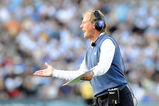 PASADENA, CA - NOVEMBER 08:   Head coach Rick Neuheisel of the UCLA Bruins reacts during the game against the Oregon State Beavers at the Pasadena Rose Bowl on November 8, 2008 in Pasadena, California.  (Photo by Lisa Blumenfeld/Getty Images)