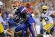 GAINESVILLE, FL - OCTOBER 11: Wide receiver Deonte Thompson #6 of the Florida Gators rushes upfield against the LSU Tigers at Ben Hill Griffin Stadium on October 11, 2008 in Gainesville, Florida. (Photo by Al Messerschmidt/Getty Images)