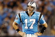 CHARLOTTE, NC - AUGUST 29: Quarterback Jake Delhomme #17 of the Carolina Panthers stands on the field during their game against the Baltimore Ravens at Bank of America Stadium on August 29, 2009 in Charlotte, North Carolina. (Photo by Streeter Lecka/Getty Images)